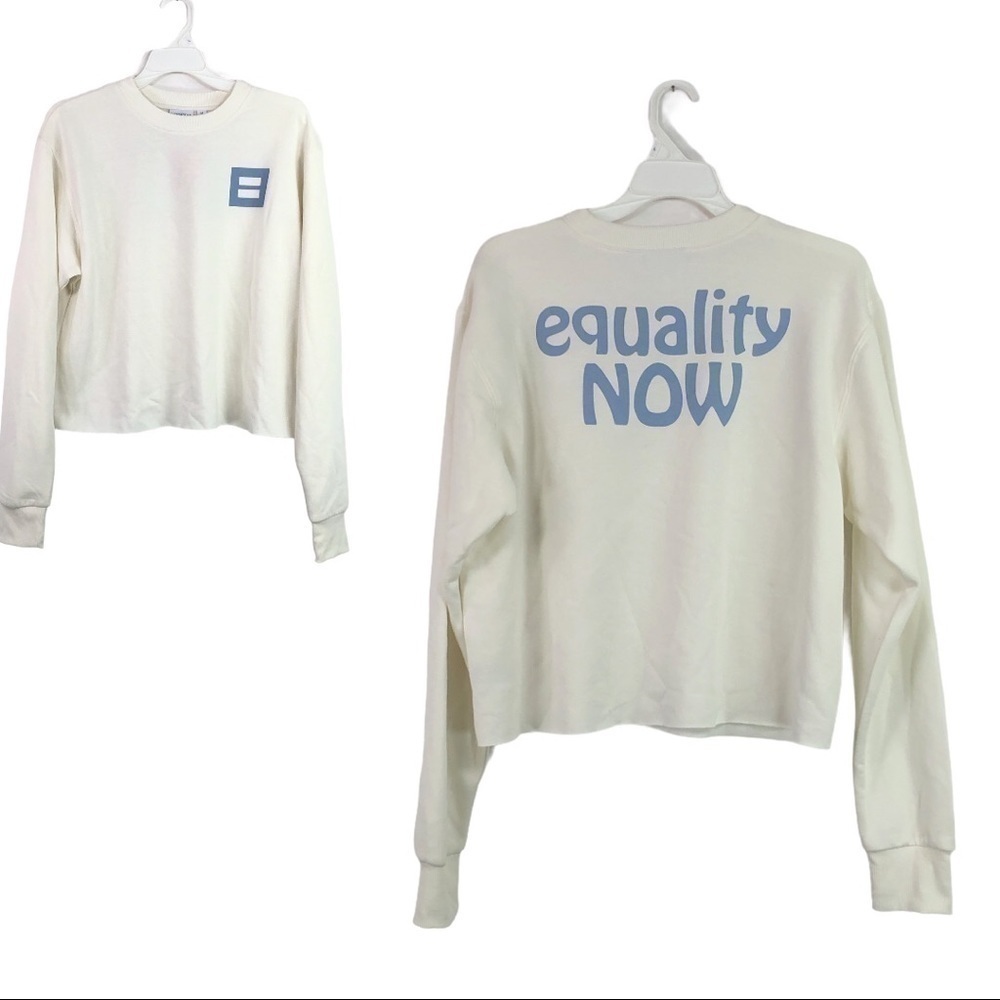 Mighty Fine- Equality Now Cropped Crewneck Sweater